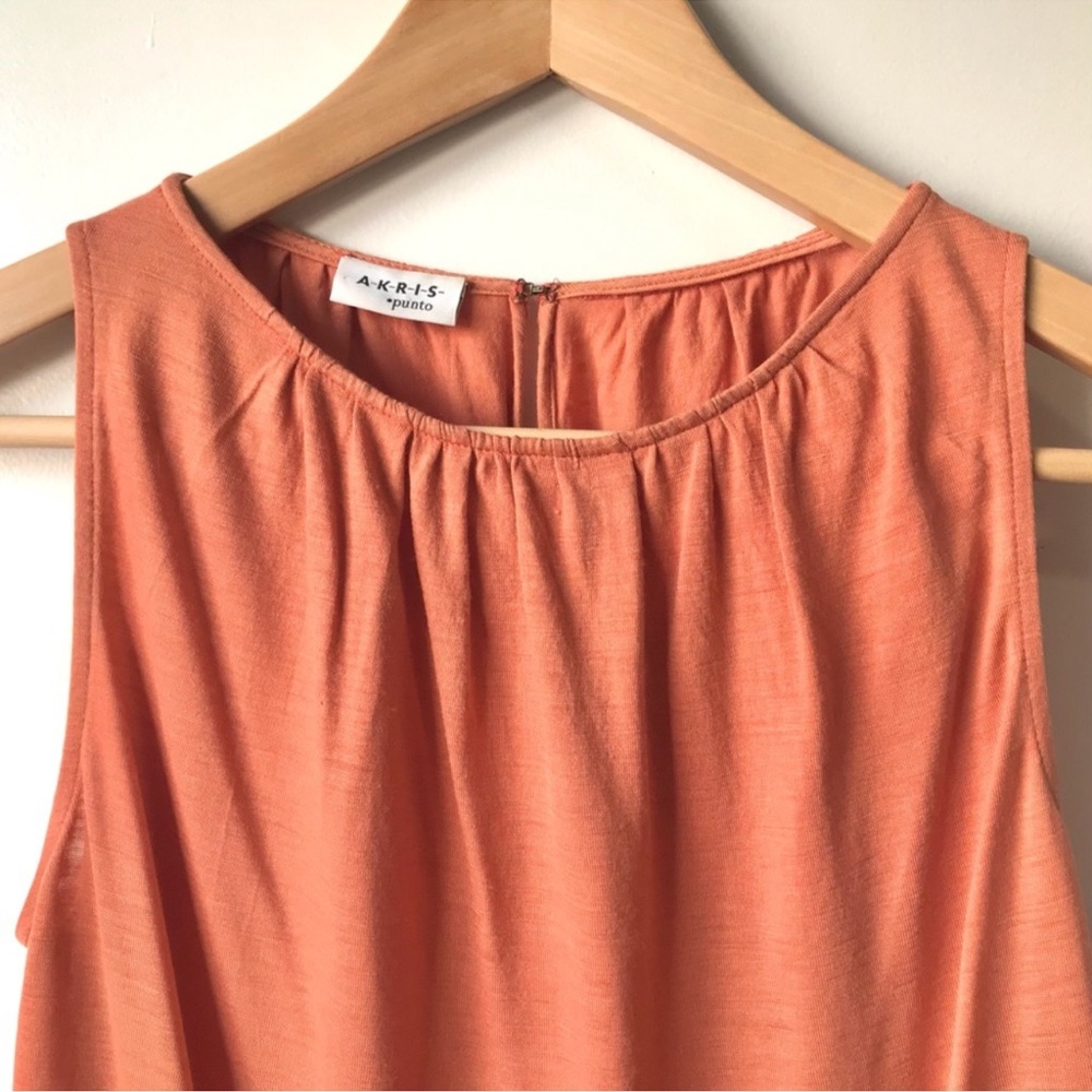 AKRIS Sleeveless Fine Knit Top Orange